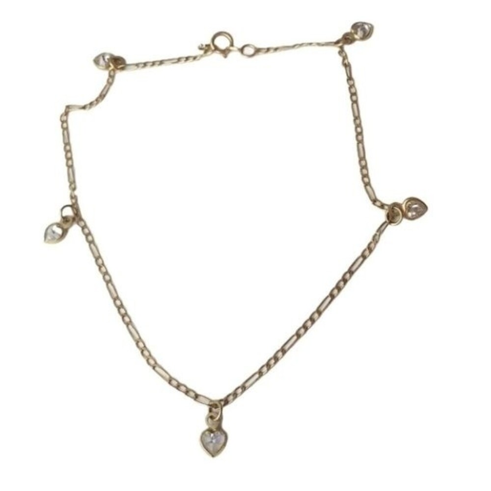 9KT Gold Heart Chain Bracelet